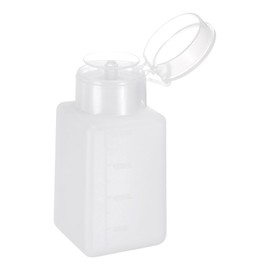 HARFINGTON Solvent Alcohol Dispenser 200ml(6.8oz) Press Type ESD Safe Anti-Splash Liquid Dispenser Pump with Sealing plastic Lid for Alcohol, Nail Polish & Makeup Remover, White