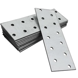 Flat Bracket 40 x 120 x 2mm Connecting Joining Plate ( Pack of: 10 ) Galvanised Heavy Duty Metal Steel Sheet Premium Flat Joining Bracket Plates DIYUK