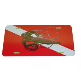 Diver Down Kraken Giant Squid License Plate 6 X 12 Inches New Aluminum Made Usa