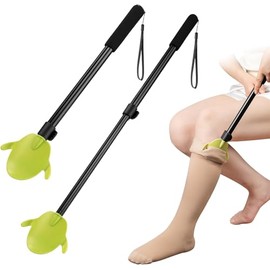 Undressing Aid for Compression Stockings & Socks - Multifunctional Retractable Shoehorn - Sock Undressing Assistant for Seniors and Disabled People