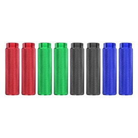 HARFINGTON 4 Pairs Bike Pegs Aluminum Alloy Rear Stunt Pegs Anti-Skid Back Seat Stands Fit 3/8" Axles for Mountain Bike, Black & Blue & Red & Green