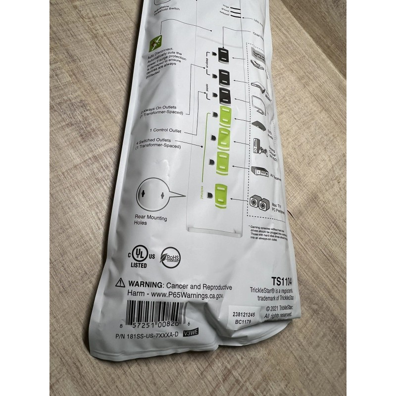 TrickleStar TS1104 7 Outlet Advanced Power Strip New in Package