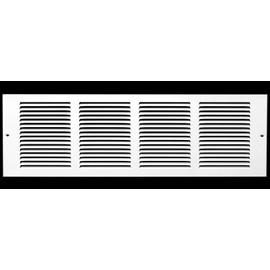 20"w X 4"h Steel Return Air Grilles - Sidewall and Ceiling - HVAC Duct Cover - White [Outer Dimensions: 21.75"w X 5.75"h]