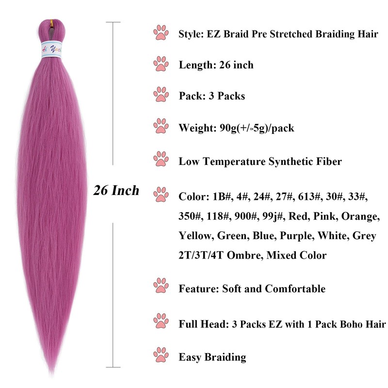 Ai Yuchen Braiding Hair Pre Stretched Boho Curly Wavy Braiding