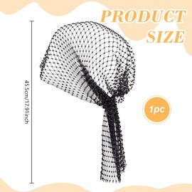 FINGERINSPIRE Black Rhinestones Mesh Headbands for Women 17.9Inch Rhinestone Stretchy Headwraps Polyester Rhinestone Head Scarf Glitter Hollow Out Hairbands for Female Nightclub Rave Hair Accessories