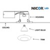NICOR Lighting 6 inch Oil-Rubbed Bronze Recessed Shower Trim with
