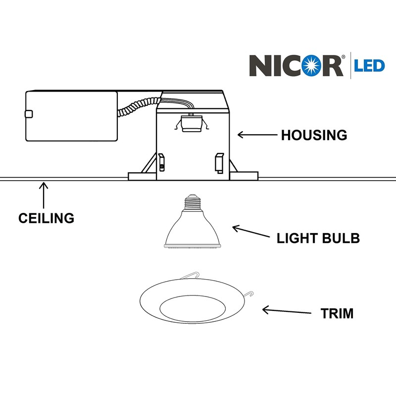NICOR Lighting 6 inch Oil-Rubbed Bronze Recessed Shower Trim with