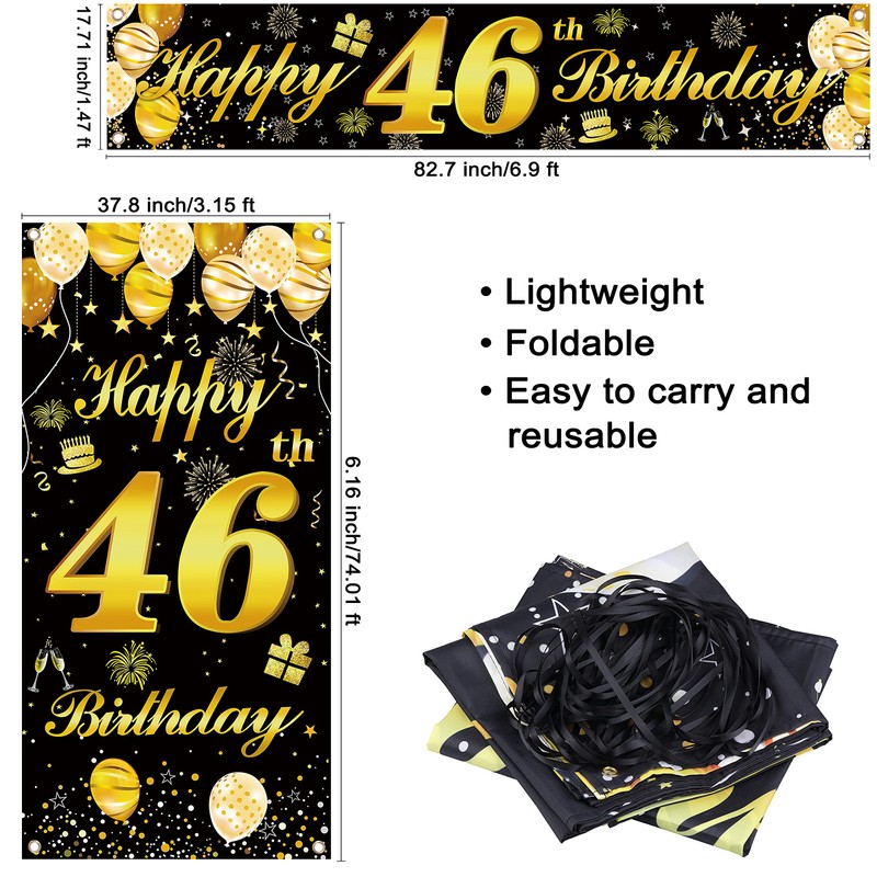 46th Happy Birthday Door Banner IMISI Birthday Decorations Birthday Backdrop