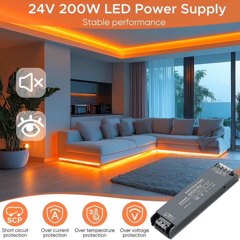 Karyoosi 24V 200W LED Driver, LED Power Supply 8.3A, Transformer