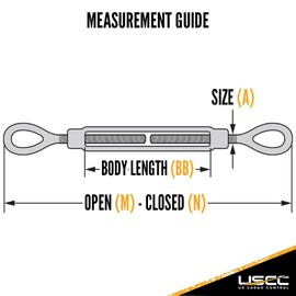 US Cargo Control 1/2 Inch x 9 Inches Galvanized Eye and Eye Turnbuckle