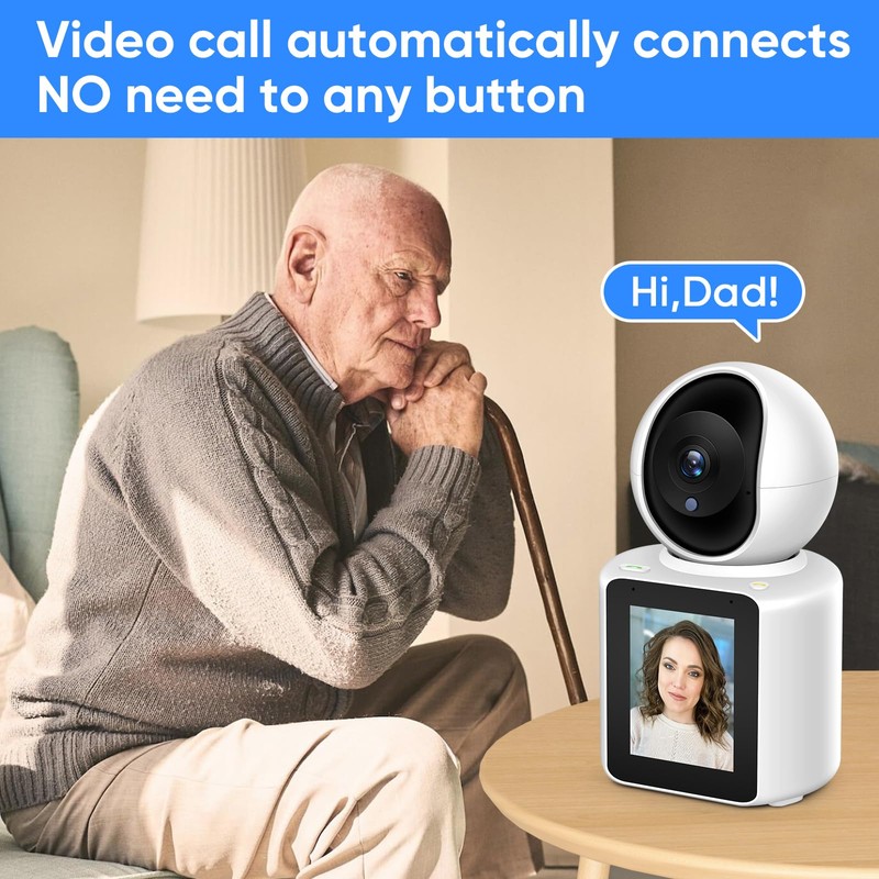 Two-Way Video/Audio Indoor Camera, Pet Dog Cameras with App, 2K