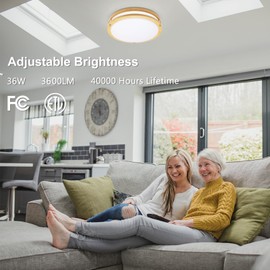 XXINLOOY-36W Dimmable LED Ceiling Light Fixture,Easy to Install LED Ceiling Lamp Fixture Without Flicker, Super Bright 3600LM 5000K Daylight, ETL Listed - 1 Pack