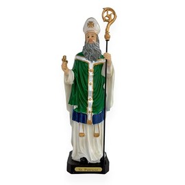 Gigi's Classy Kids 12" Inch St Patrick Statue Patron Saint Ireland Figurine Imagen San Patricio Estatua