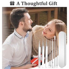 8 Stück Pickel Werkzeug, Edelstahl Mitesserentferner Set mit Aufbewahrungsbox, Sanft für Gesichtspflege, Akne & Pickelbehandlung