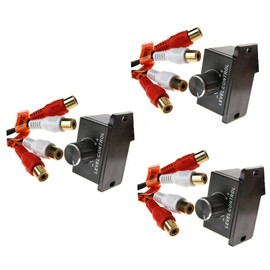 CAXUSD 3pcs Remote Level Control for Car Audio Gain Level Bass Volume Knob Controller RCA Connectors
