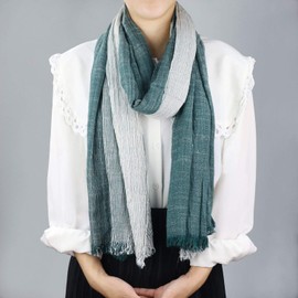 Maikun Large Stole Ladies 100% Cotton Soft Sheer UV Protection Cooling Spring/Summer/Autumn/Winter, Wedding, Birthday, New Year’s, Valentine's Day Gift 11 Colors (Gradient Color) -