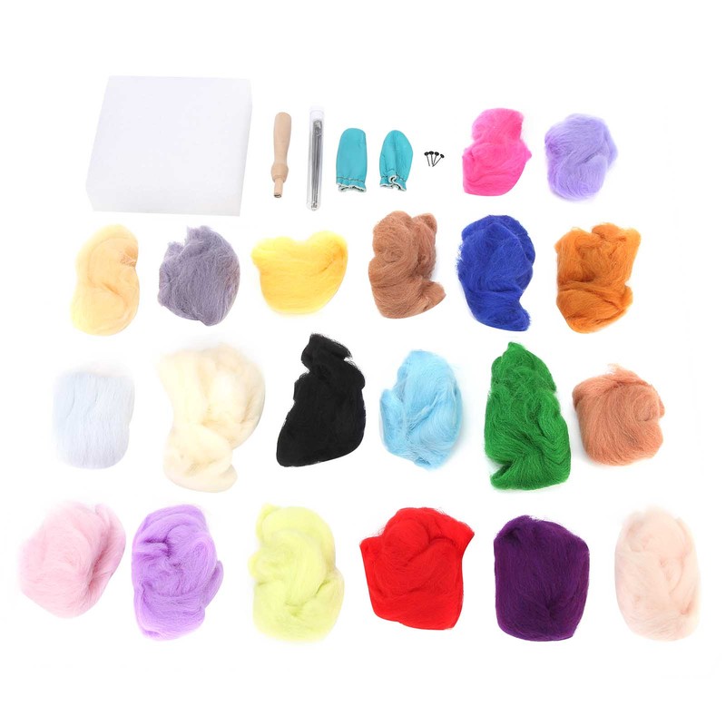 Needle Wool Felt Kit 20 Colors 5g Felting Supplies Tools