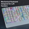 Neepoolock ZY-2218 Left-Handed Gaming Keyboard - BT/2.4Ghz/USB-C Connectivity, RGB Backlit,