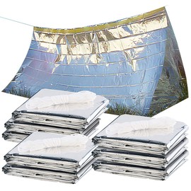 Semptec Urban Survival Technology Emergency Tent Blanket: Set of 8 Emergency Tents for 2 People, Heat-Resistant, Cold Insulating (Tent for Emergency Equipment, Emergency Tent Hiking, Heat Resistant)