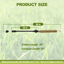 JOPWOO 532169676 175067 Lawn Mower Deck Engagemen Clutch Cable Compatible with Craftsman AYP Husqvarna Poulan175067 169676 532169676 532175067 21547184 Lawn Mower,1 Pack