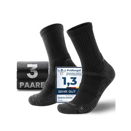 Juclise Men's Summer Thin Hiking Socks Coolmax Merino Compression Anti Blisters Padded Anti-Sweat Breathable Trekking Socks, Anthracite x 1 + onyx x 2, 12 - 15