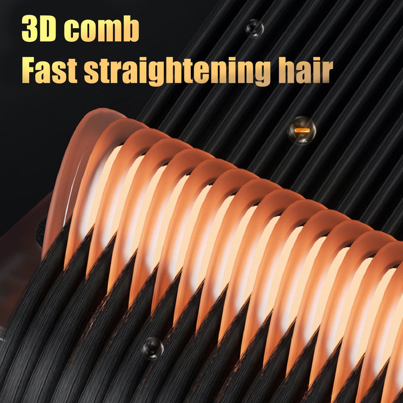 LED Hair Straightening Brush Negative Ion Adjustable Temperature Automatic Straight
