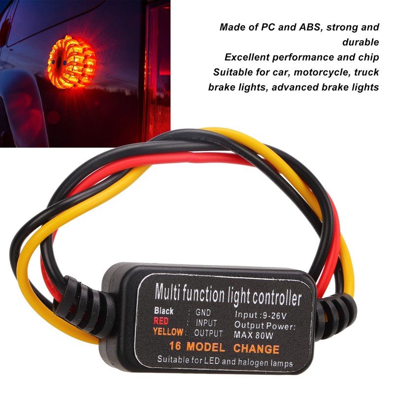 Qiilu Brake Light Flash Strobe Controller Auto Car Flasher Module