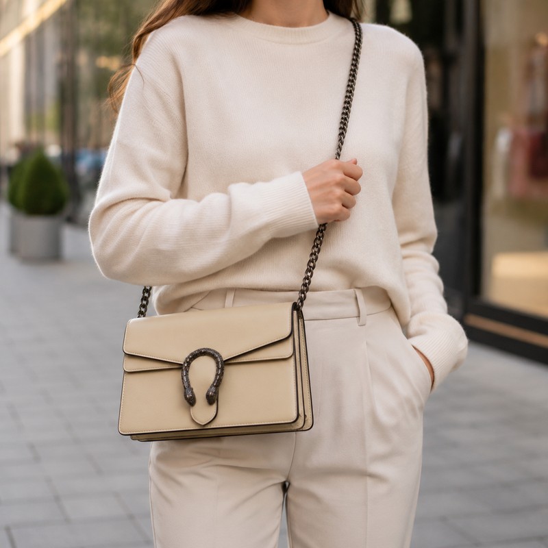 Snake Pattern Crossbody Shoulder Bag for Women – Retro Chain