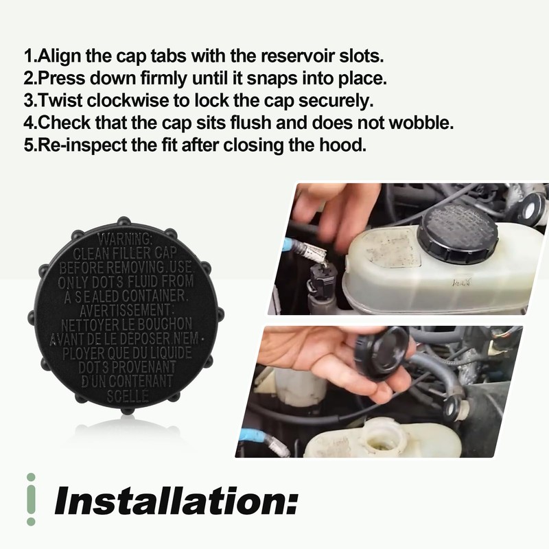 Brake Master Cylinder Fuel Filler Fluid Reservoir Cap Compatible with