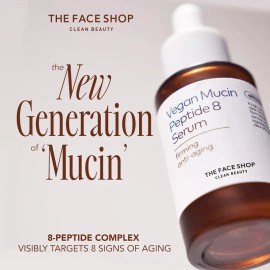 THE FACE SHOP Alltimate Vegan Mucin Peptide 8 Serum 30ml – Anti-Aging, Hydrating & Skin Repair Serum with Vegan Snail Mucin | Korean Skincare