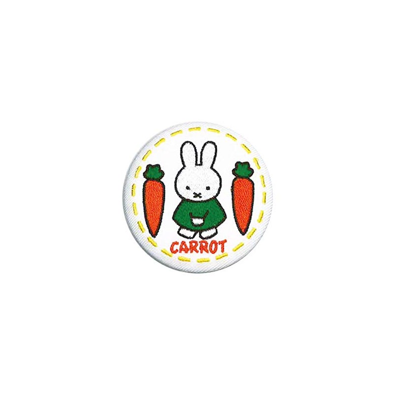Minoda miffy CARROT Embroidered Tin Badge, White D02B1510