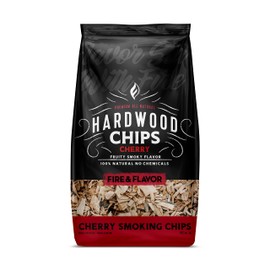 Fire & Flavor Premium 100% All Natural Hardwood Smoking Chips, Works With All Grills, Cherry