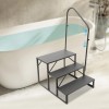 n/a Portable Step Ladder with Handrails for Home, Pool, and