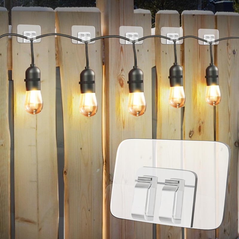 Hooks for Outdoor String Lights Clips: Heavy Duty Cable Clips
