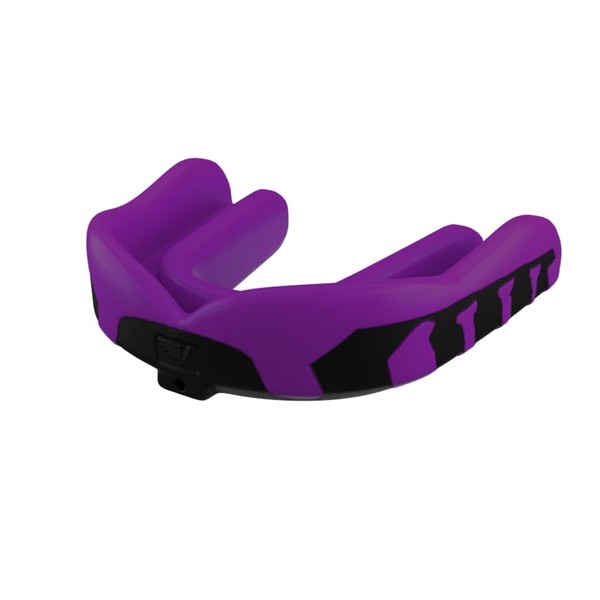Velocity Champion Adult Mouthguard, 1 Pack, Black & Purple - for Ages 14 and Up - Ideal for Lacrosse, Football, Hockey, Basketball, Soccer, Boxing, Martial Arts, Field Hockey, and More