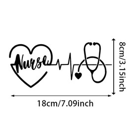2PCS Vibrant Nurse Heartbeat Car Decal - 7.09"x3.15"- Waterproof Vinyl Material Accessories, Durable Stickers for Cars, Trucks, Motorcycles, Walls Decal |#AZ281 (Black)