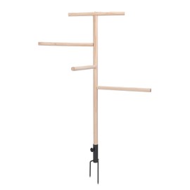 Extra Large Chicken Perch Toys, Wooden Chick Perch Stand with Metal Ground Plug, Outdoor Birds Training, Chicken Coop Accessoriess for Large Bird Parrot Poultry Rooster