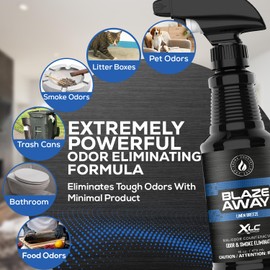 Blaze Away Commercial Air Freshener & Odor Eliminator for Strong Odor - Industrial-Grade Room Spray & Room Deodorizer for Home, Car, Smoke & Pet Odors - Long-Lasting Odor Absorber, Room Fresheners