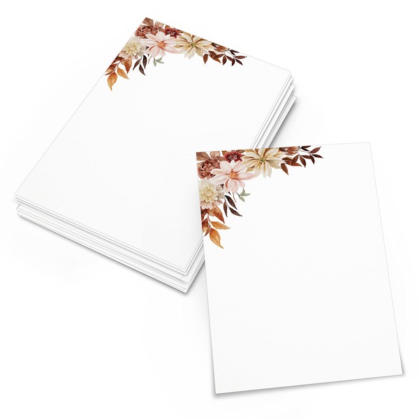 321Done Autumn Floral Cards 4x6 White (50 Pack), Made in