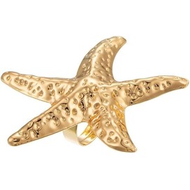 Gold Conch Shell Starfish Rings for Women Chunky Adjustable Open Rings Gold Rings Seashell Sea Star Rings 1 PCS