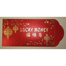Pack of 10 Deluxe Lucky Money Red Envelopes Chinese New Year Gift Packet 7"x3.5"