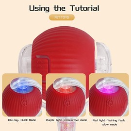 Wortade 2 Packs Speed Tail 2.0 Interactive Cat Toys for Indoor Cats, Automatic Moving Cat Toy with Elastic Mesh Tail, Rechargeable Cats Ball for Enrichment Exercise