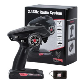 INJORA RC Transmitter 2.4GHz 6CH Controler and Receiver for 1/8 1/10 RC Car Boat Tanks Crawler TRX4 SCX10 Upgrade Parts(T6DC)
