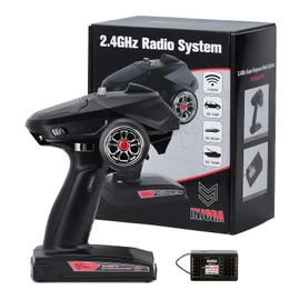 INJORA RC Transmitter 2.4GHz 6CH Controler and Receiver for 1/8 1/10 RC Car Boat Tanks Crawler TRX4 SCX10 Upgrade Parts(T6DC)