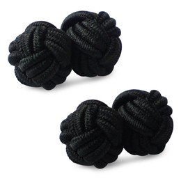 HONEY BEAR Mens/Women Silk Knot Cufflinks,Round for Shirt/Dress Business Wedding Gift