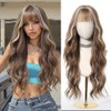 Esmee Long Wavy Highlights Light Brown Wigs for Women Natural