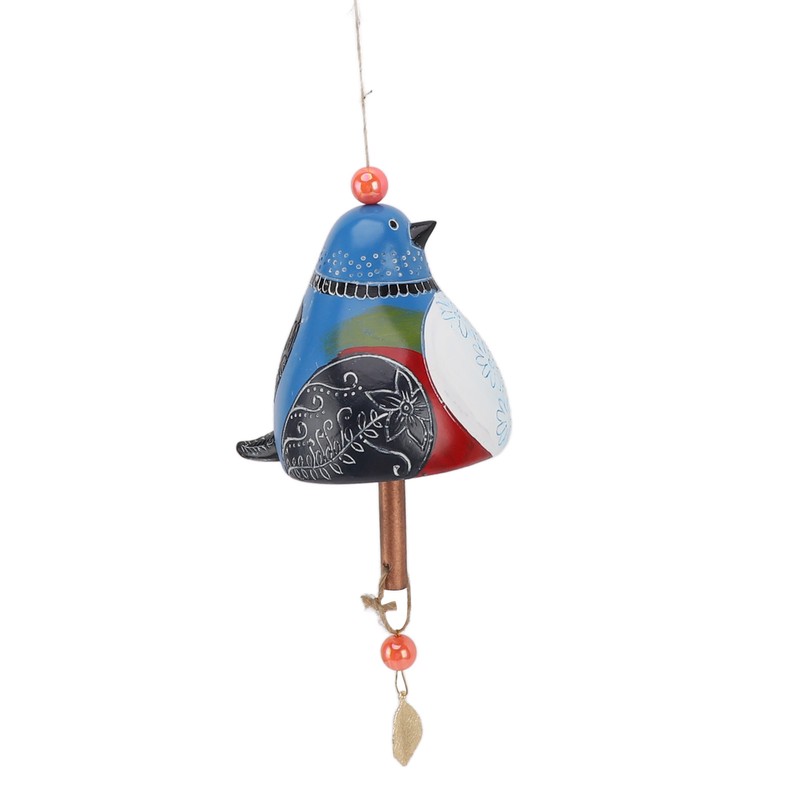 Resin Bird Wind Chime Resin Wood Hand Painted Delightful Melody