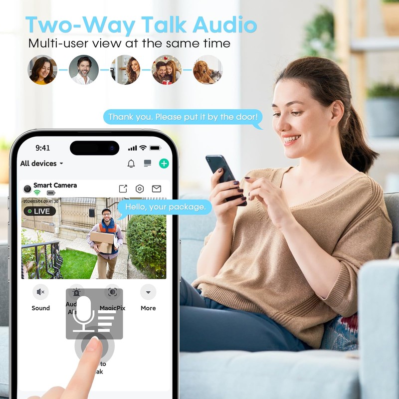 AMTIFO Security Cameras Wireless Outdoor Magnetic: Install-Free Smart Indoor 2K