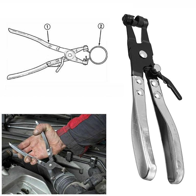45° Water Pipe Hose Clip Pliers Clamp Swivel Drive Jaw