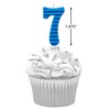 Papyrus Number 7 Birthday Candle, Blue Stripes (1-Count)